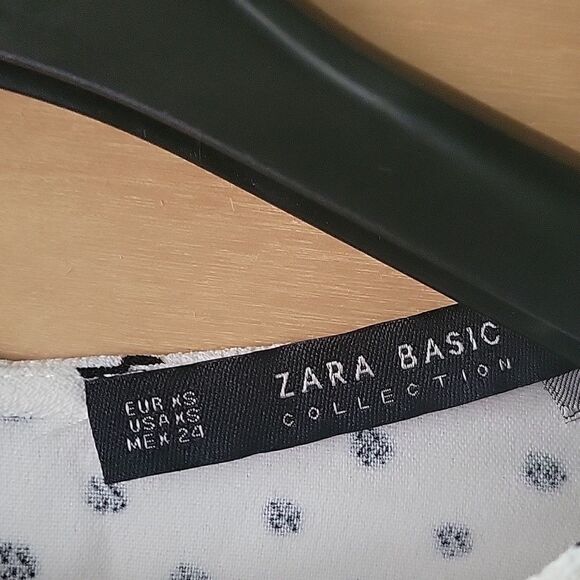 NWT Zara XS Wrap Tie Polka Dot Blk White Blouse Coquette Bow Modest Feminine Top - Picture 5 of 15